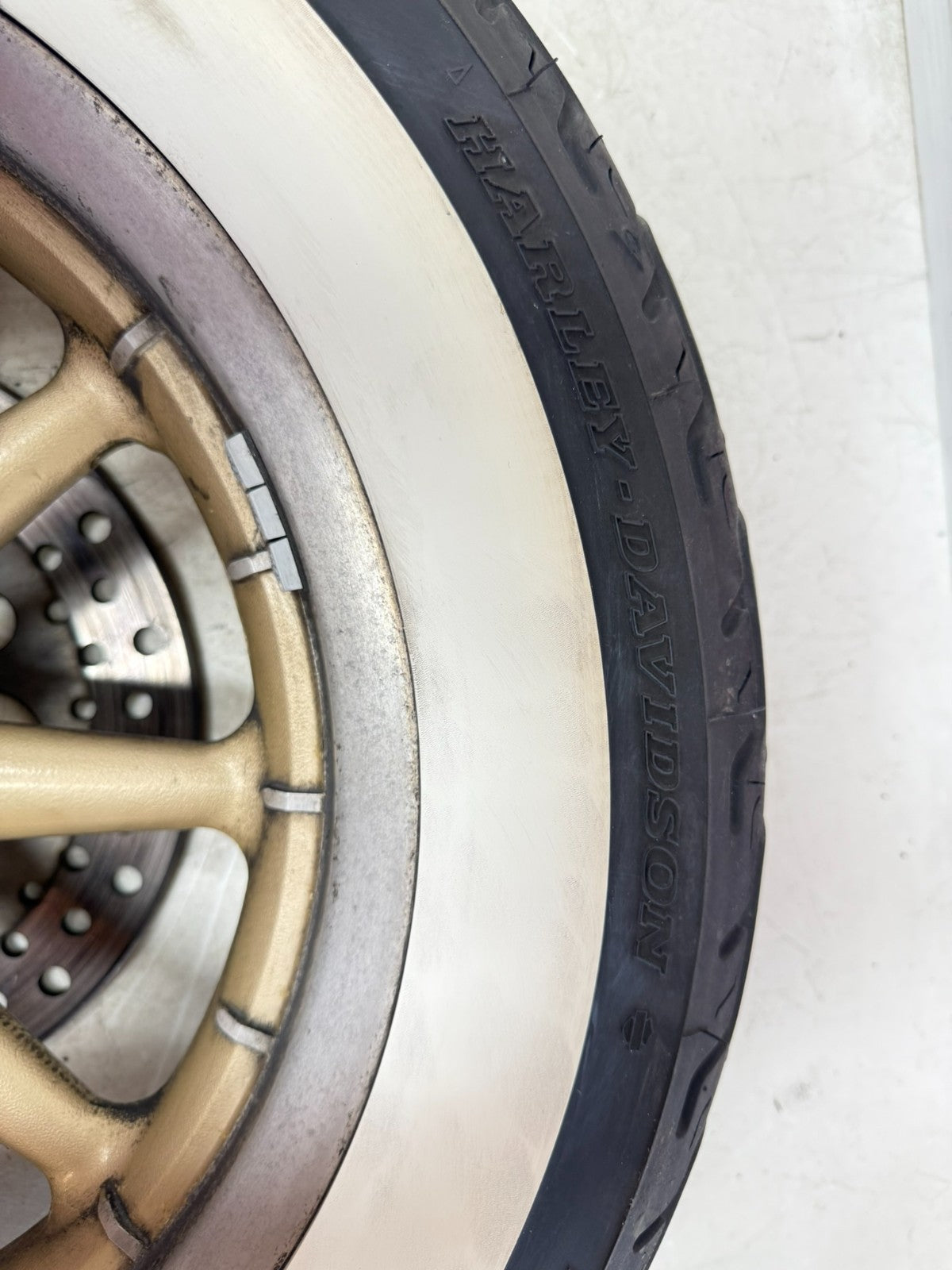 2003 HARLEY ELECTRA GLIDE 16" Rear Wheel Rim Tire Gold 100th Anniversary 9 Spoke