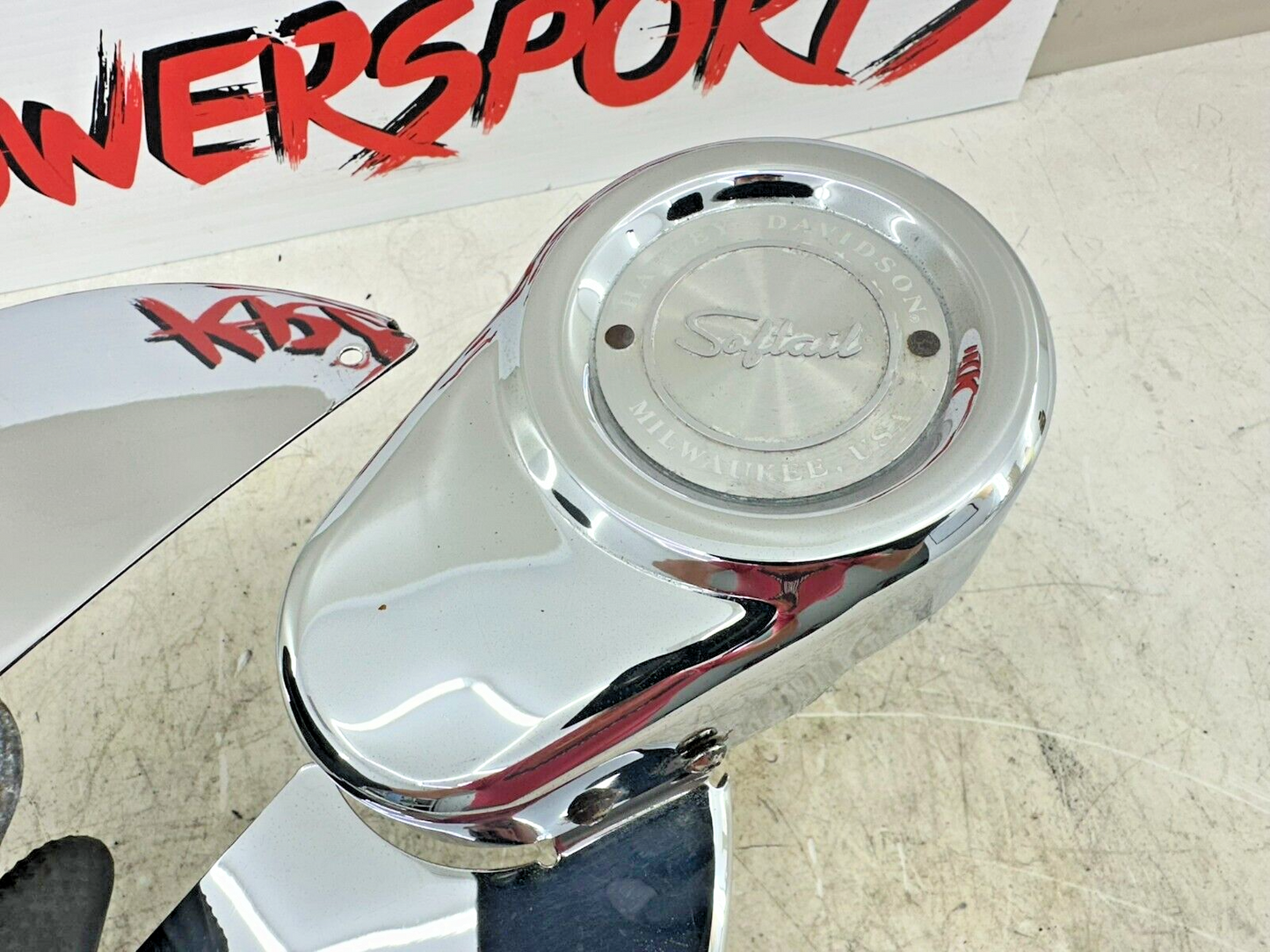 1995 HARLEY SOFTAIL OEM HD Chrome Front Brake Rotor Caliper Cover