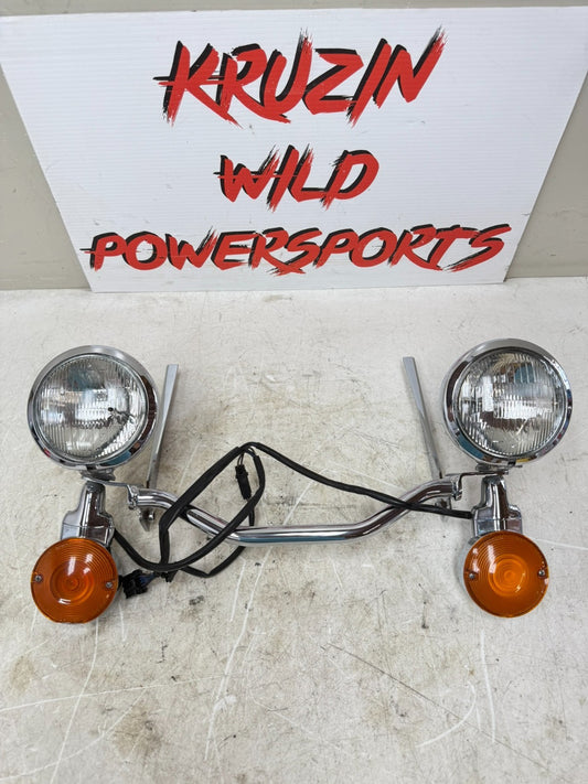 2002 HARLEY SOFTAIL OEM HD Chrome Fog Turn Signal Light Bar
