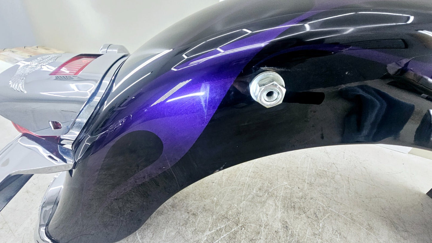 1998 HARLEY FLH ROADKING Rear Fender Brake Turn BLACK PURPLE FLAME OEM HD PAINT