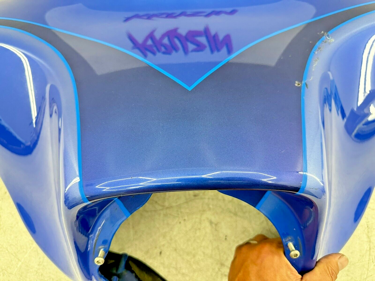 2007 Harley Electra Glide CVO Outer Batwing Fairing Cowl Lightning Blue Pearl