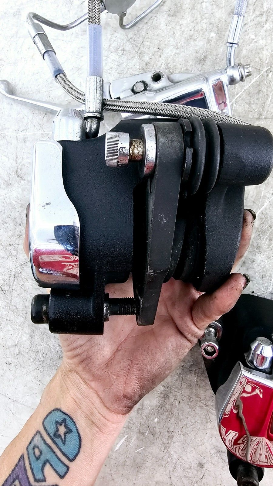 1998 HARLEY FLH ROADKING Dual Caliper Braided Hose +11/16 Chrome Master Cylinder