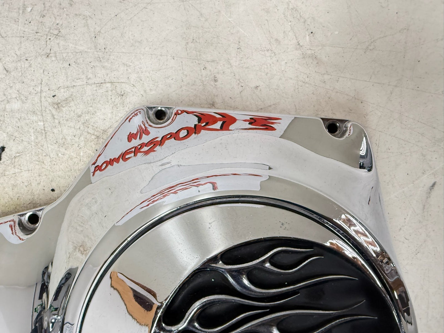 1993 HARLEY DYNA Wide Glide Outer Primary Clutch Chrome Flame Cover