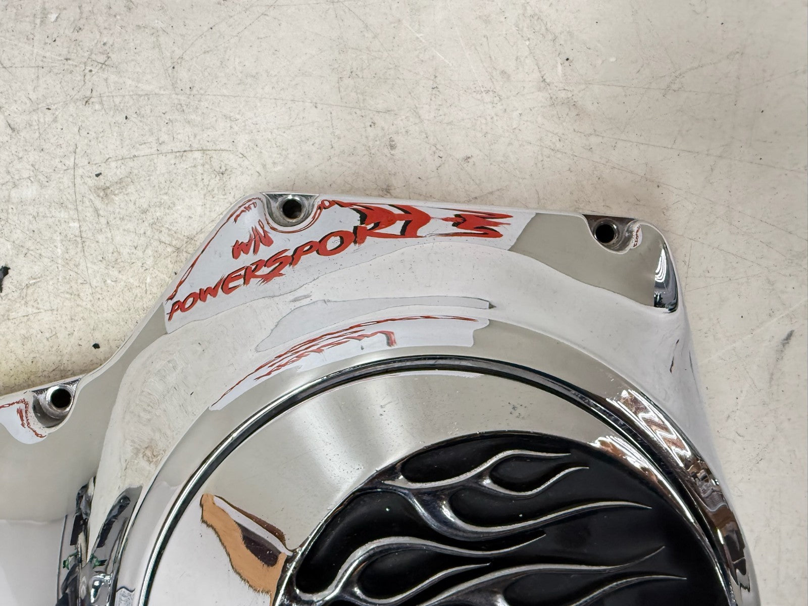 1993 HARLEY DYNA Wide Glide Outer Primary Clutch Chrome Flame Cover