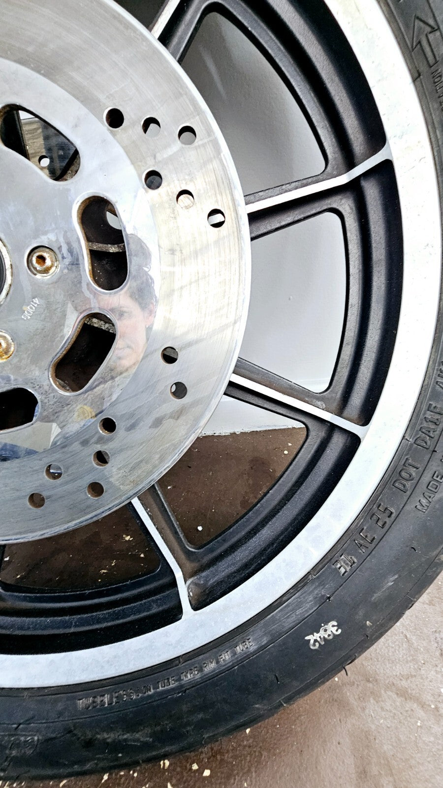 1995 HARLEY DYNA CONVERTIBLE 19x2.15 Front Wheel Rim Tire Dual Brake Rotor