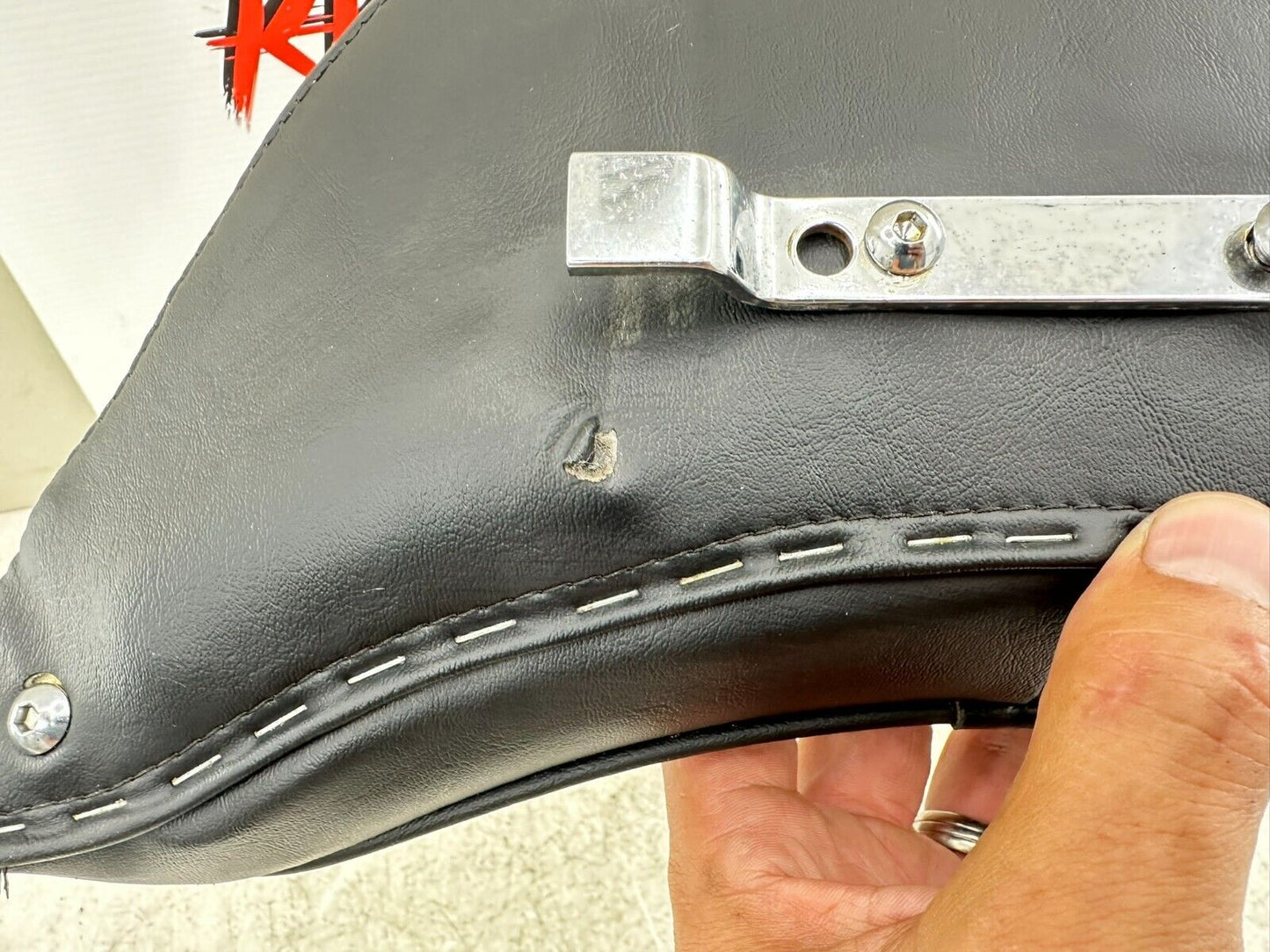 2001 HARLEY SOFTAIL FLSTS Heritage Springer Tall Backrest Pad W/ Studs