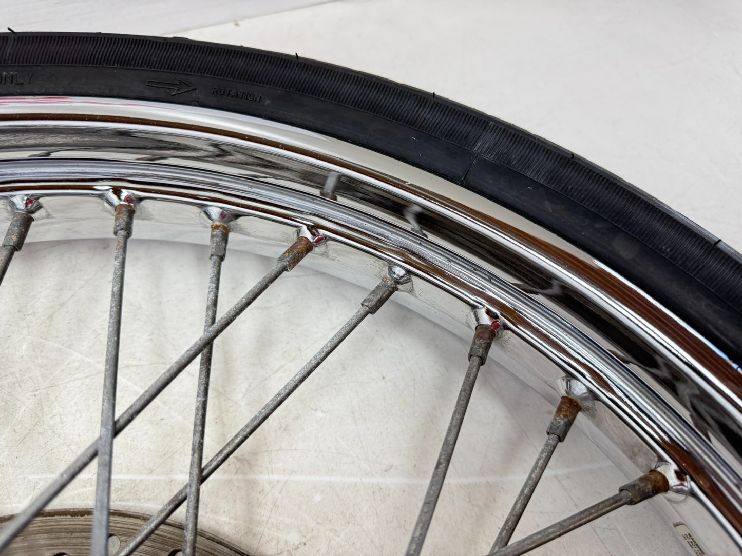 2003 Harley Davidson Sportster 21" Front Wheel Rim Tire Laced Spoke Brake Rotor