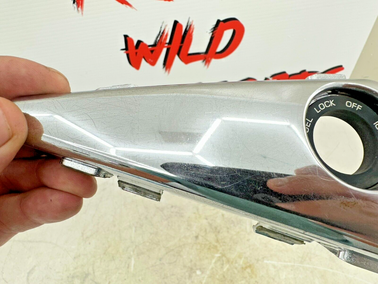 2003 Harley Davidson VRod VRSCA Chrome Ignition Switch Right Side Cover Triangle