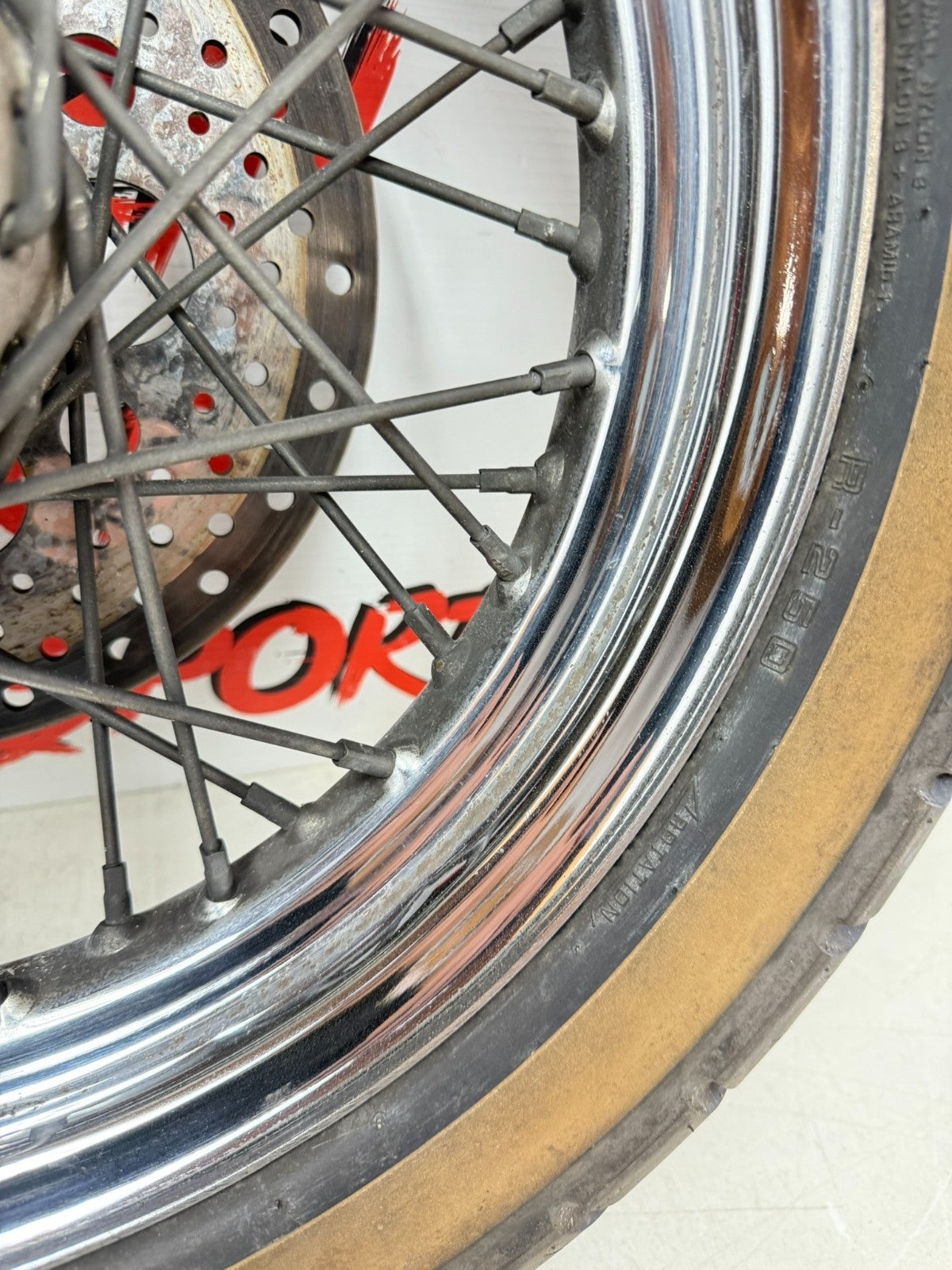 1997 HARLEY DAVIDSON SOFTAIL 16" Rear Wheel  Rim Tire Laced Spoke Brake Rotor