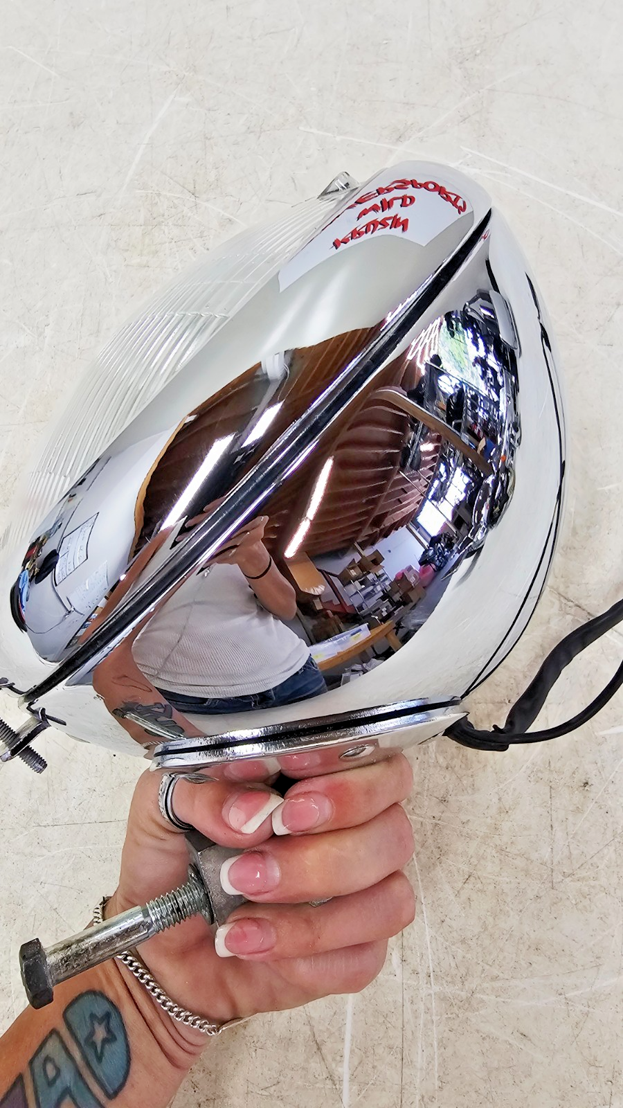 2002 HARLEY SOFTAIL Chrome Headlight Housing Trim Ring Mounting Bracket