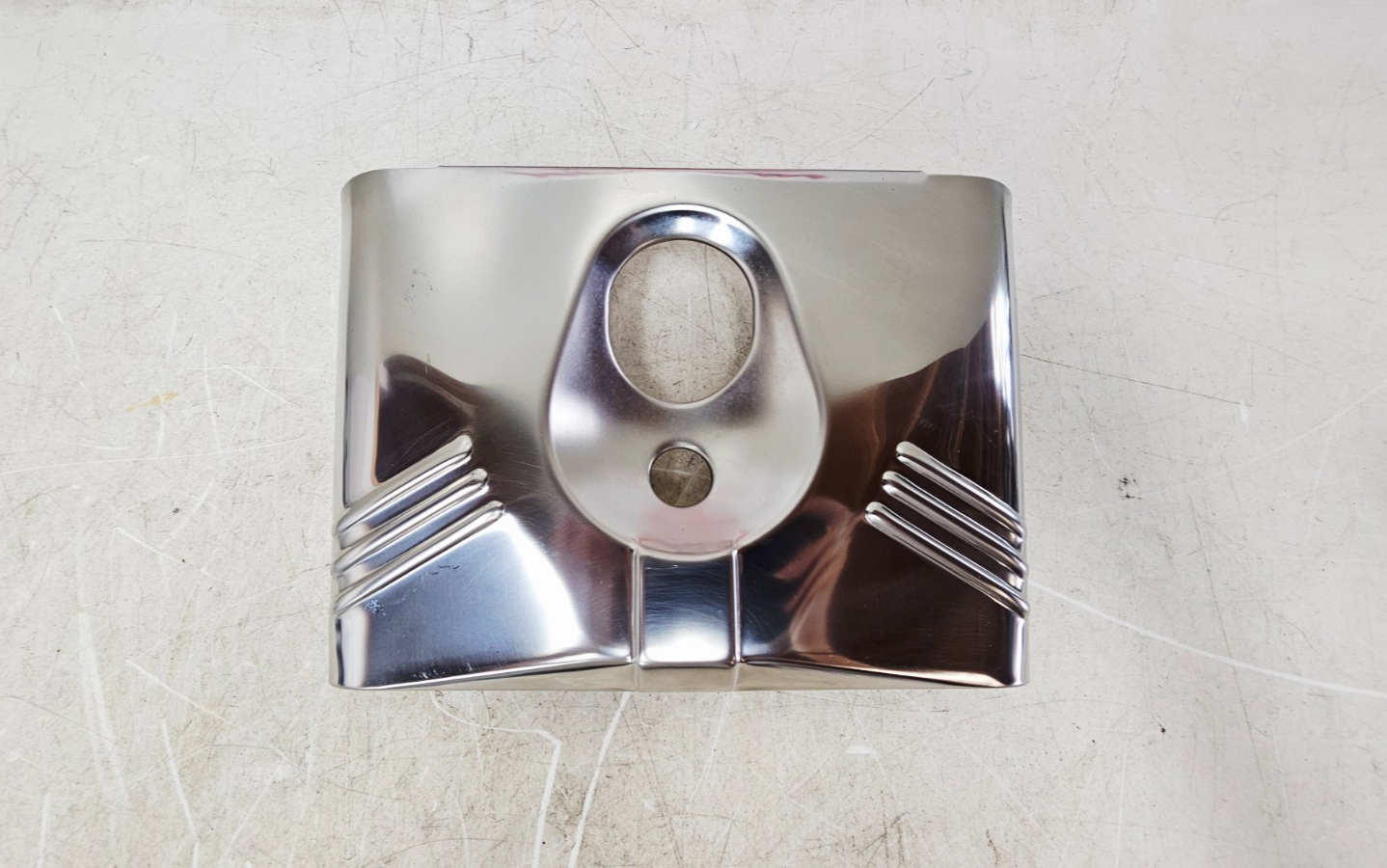 2002 HARLEY SOFTAIL Chrome Headlight Mount Bracket Cover Panel