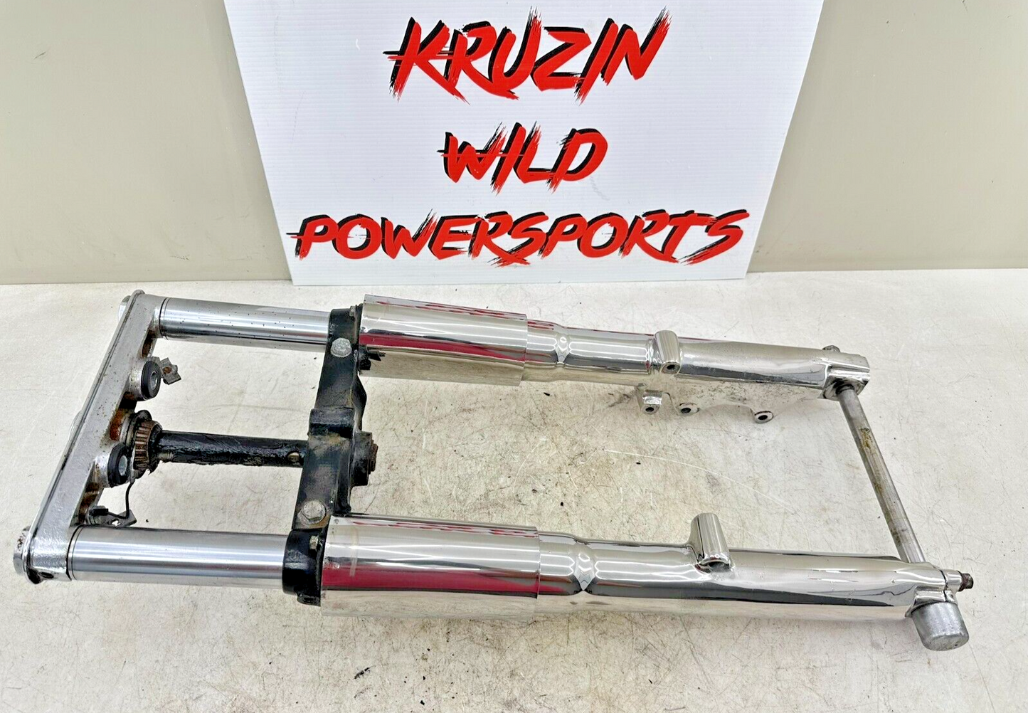 1995 HARLEY SOFTAIL Chrome Forks Front End Suspension Top Triple Clamp