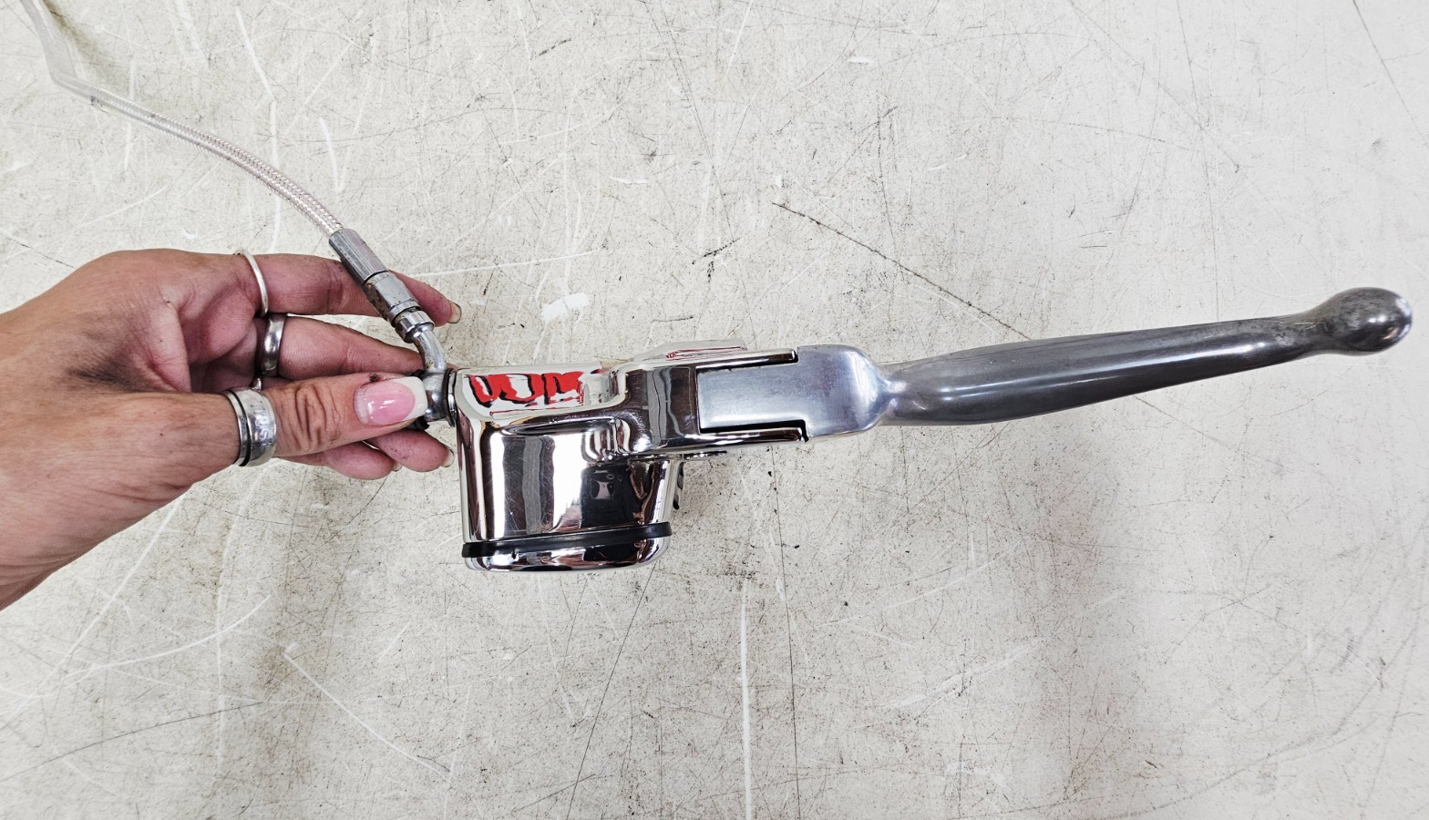 2000 HARLEY SOFTAIL DEUCE Brake Caliper Braided Hose 9/16 Chrome Master Cylinder