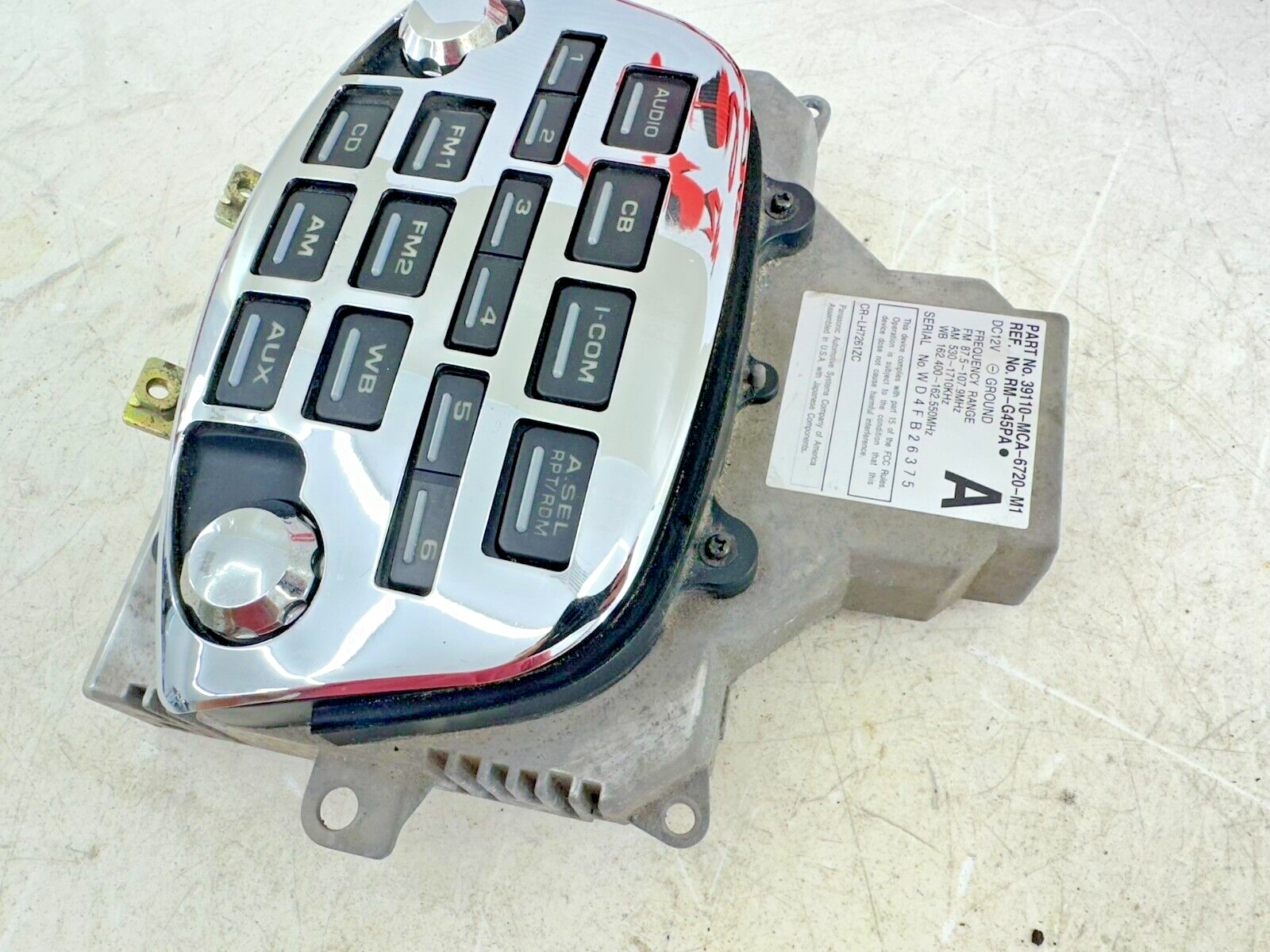 2004 Honda Goldwing GL1800 AM FM Stereo Radio Head Unit 39110-MCA-6720-M1