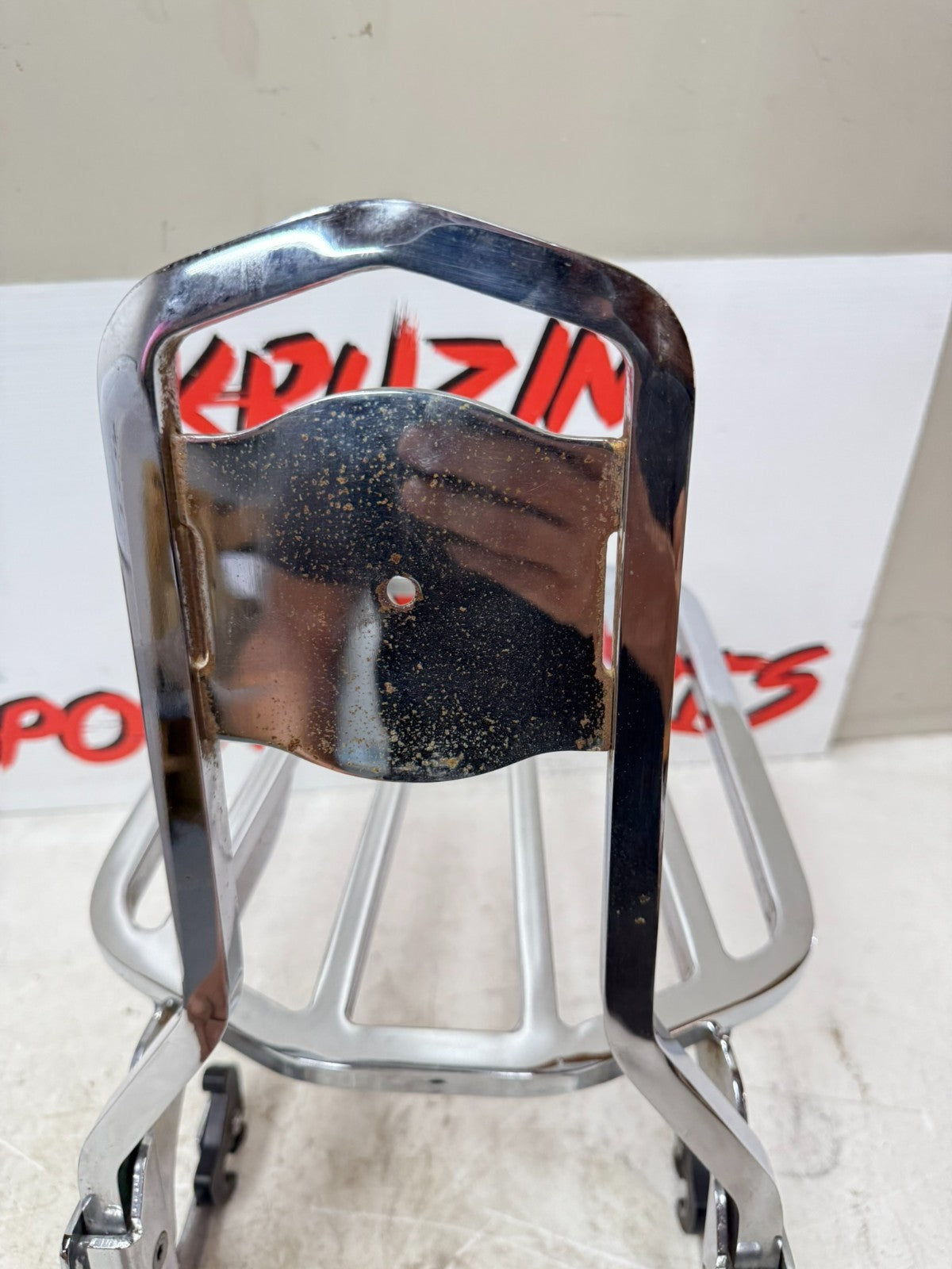 1997 HARLEY DAVIDSON SOFTAIL Chrome Rear Backrest Sissy Bar Luggage Rack