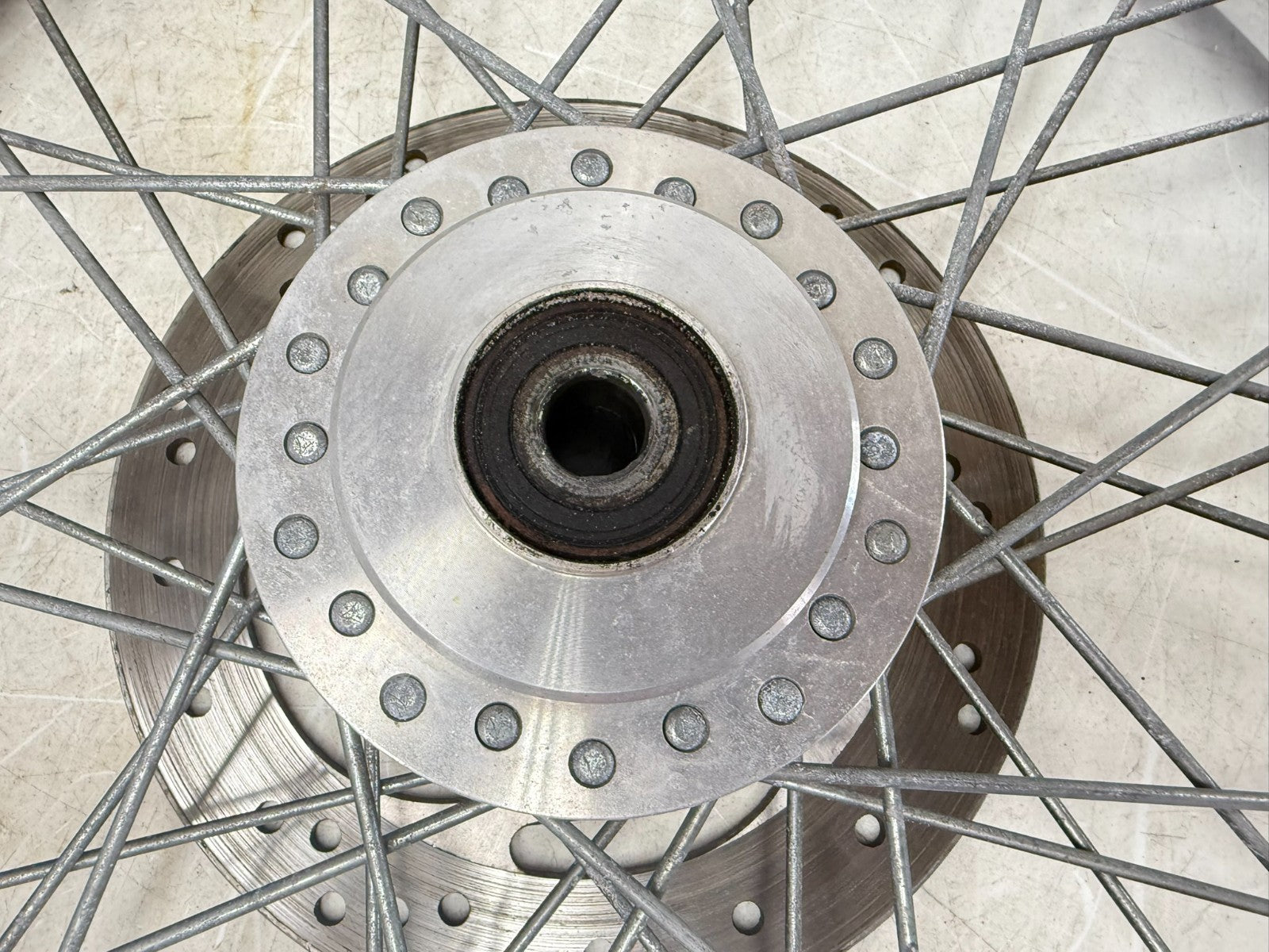 2003 Harley Davidson Sportster 21" Front Wheel Rim Tire Laced Spoke Brake Rotor