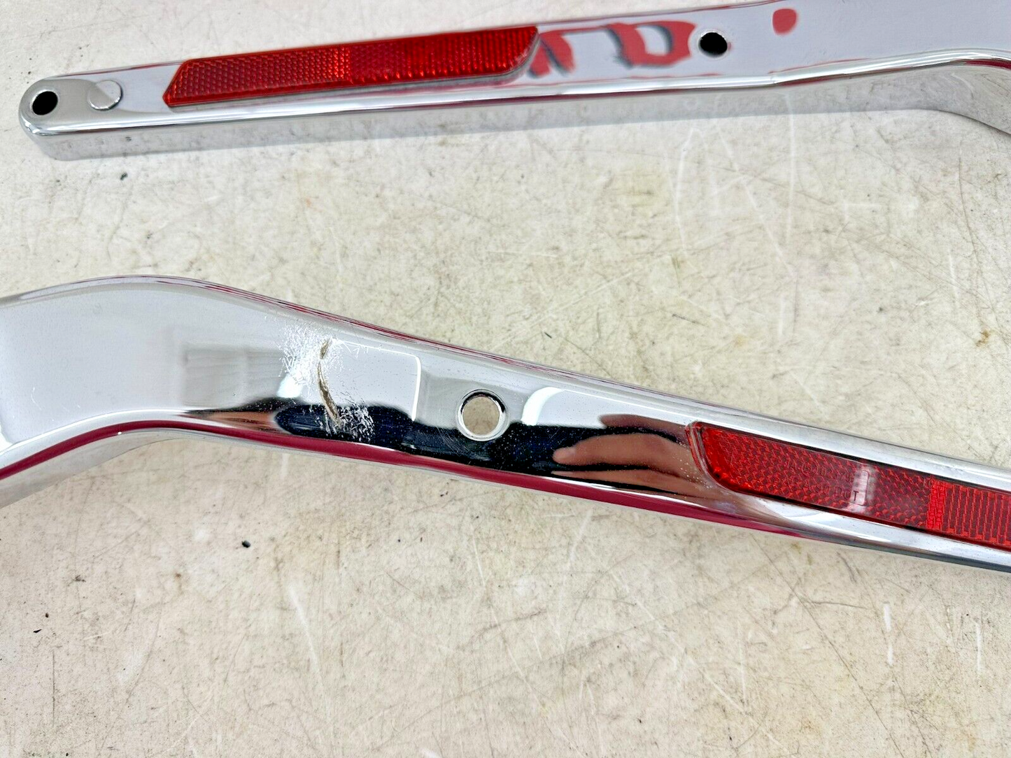 1999 HARLEY DYNA Rear Fender Frame Chrome Strut Arm Bars OEM HD