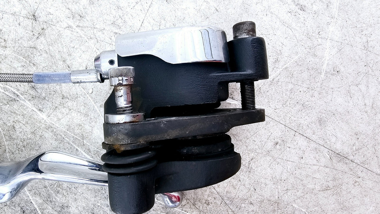 1998 HARLEY FLH ROADKING Dual Caliper Braided Hose +11/16 Chrome Master Cylinder