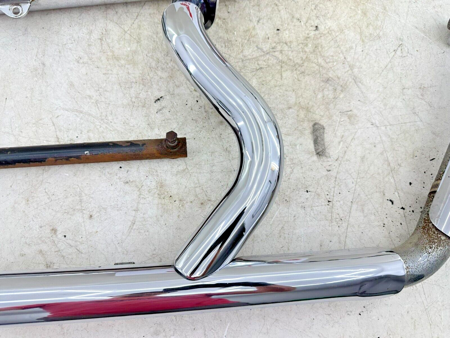 1995 HARLEY SOFTAIL Chrome Fish Tail Dual Exhaust System Header Muffler