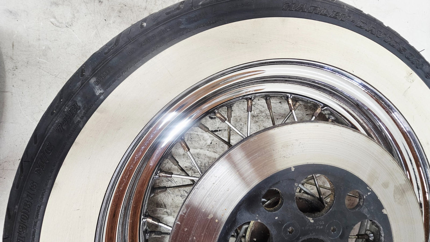 1990 Harley FXR FXRT FXRD FXRS FXLR FXRC Rear Wheel Rim Tire Chrome 16x3