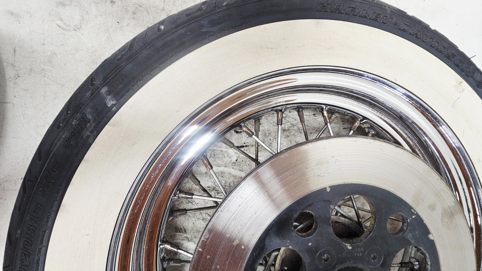 1990 Harley FXR FXRT FXRD FXRS FXLR FXRC Rear Wheel Rim Tire Chrome 16x3