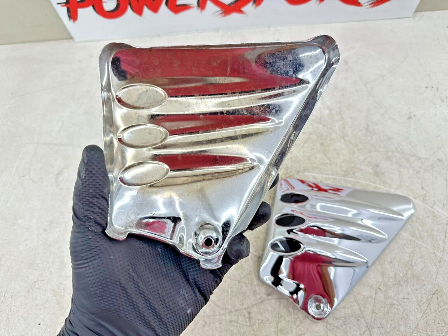 2003 Harley Davidson V Rod VRSCA Chrome Right Left Frame Neck Cover Panel