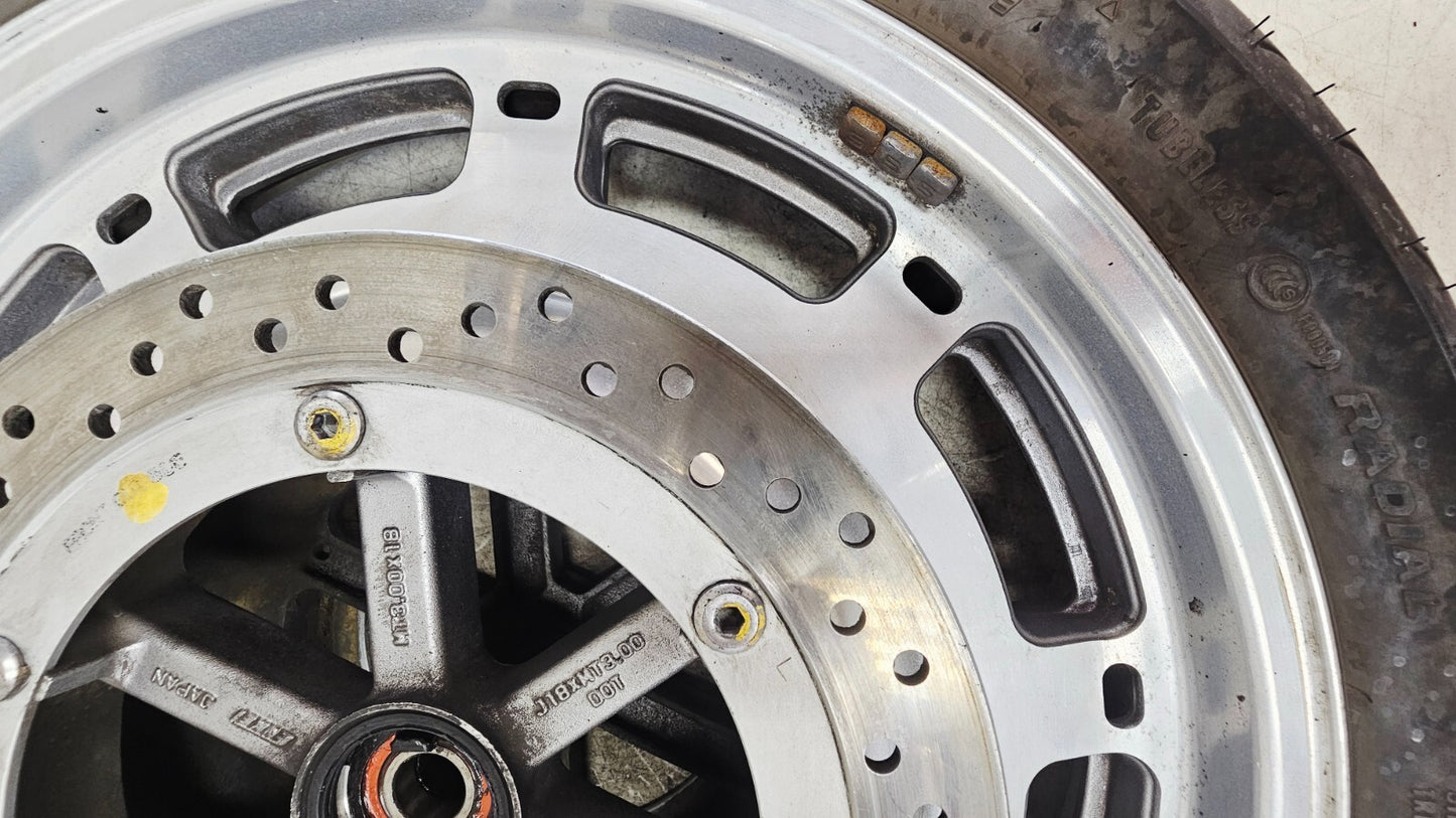 1995 HONDA GOLDWING GL1500 18X3 Front Mag Wheel Rim Tire Brake Rotor
