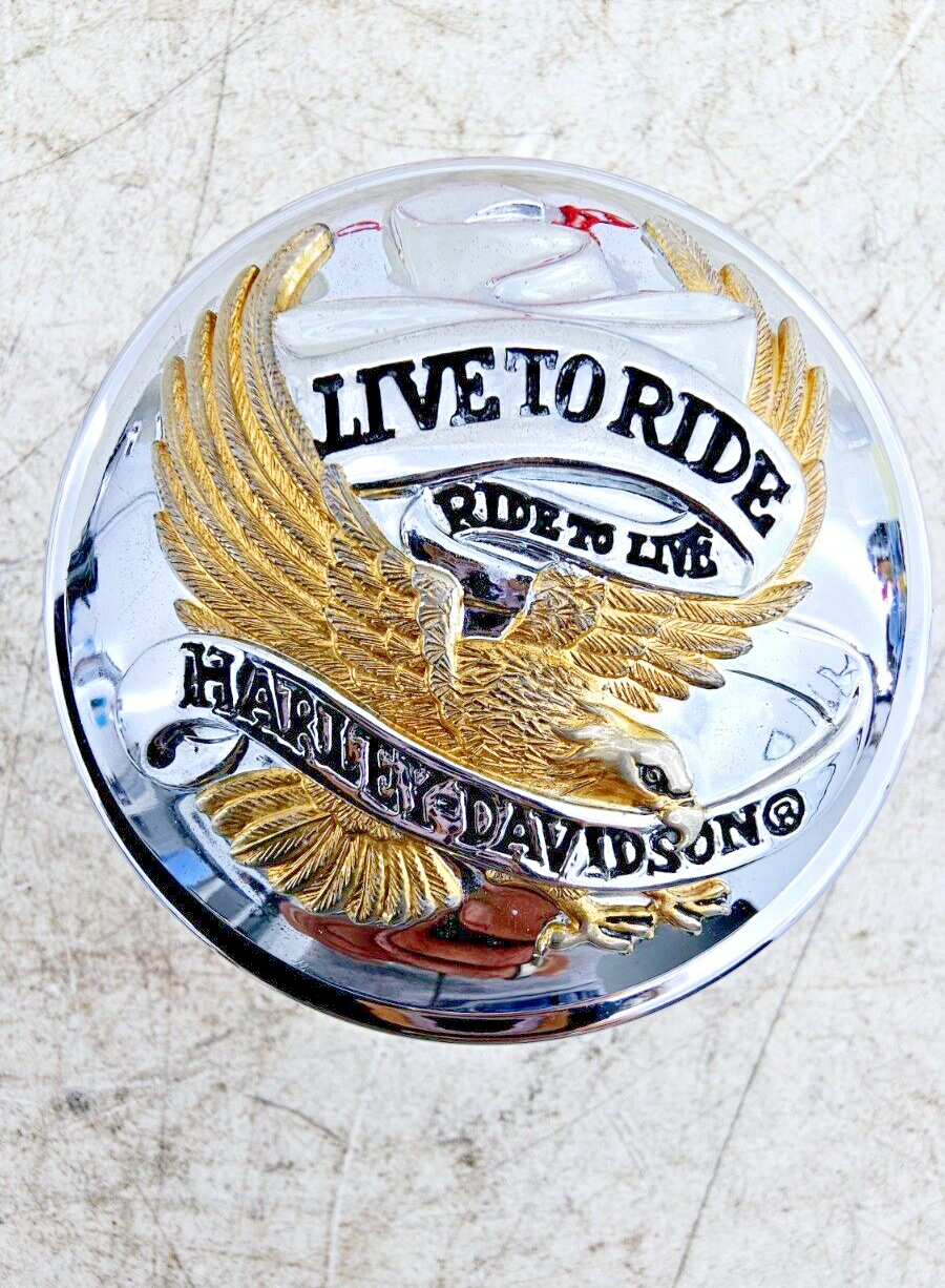 1999 HARLEY DYNA CONVERTIBLE Gas Cap Chrome Live To Ride Ride To Live