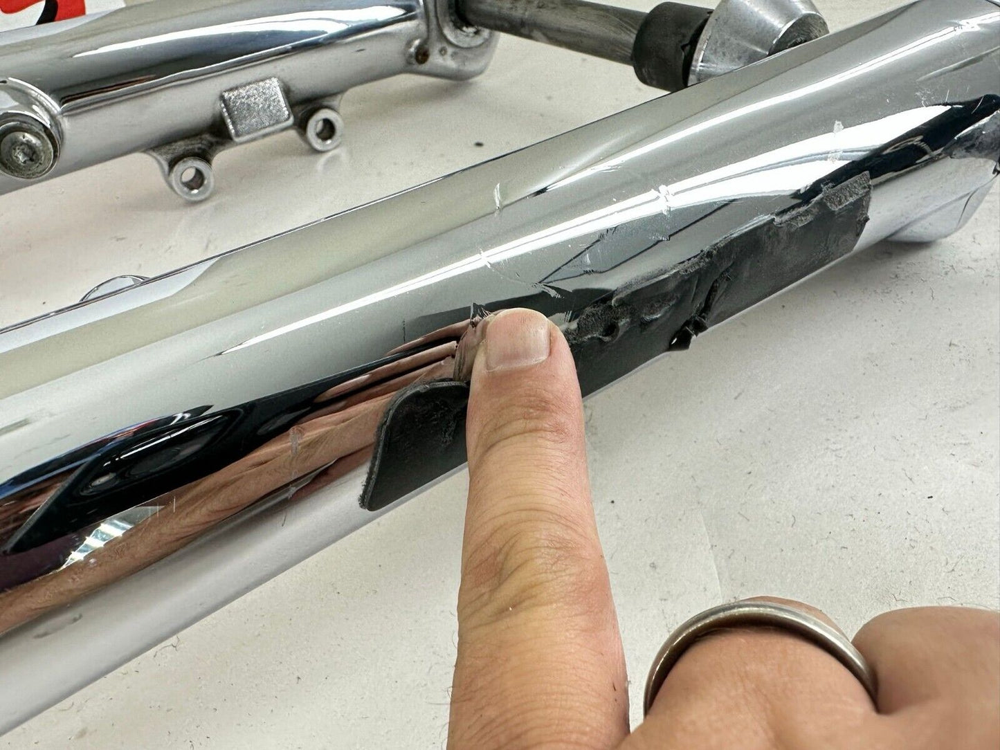 2003 HARLEY SOFTAIL DEUCE Chrome Front Forks Triple Clamps