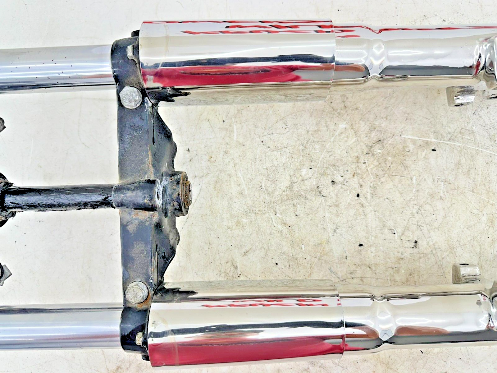 1995 HARLEY SOFTAIL Chrome Forks Front End Suspension Top Triple Clamp