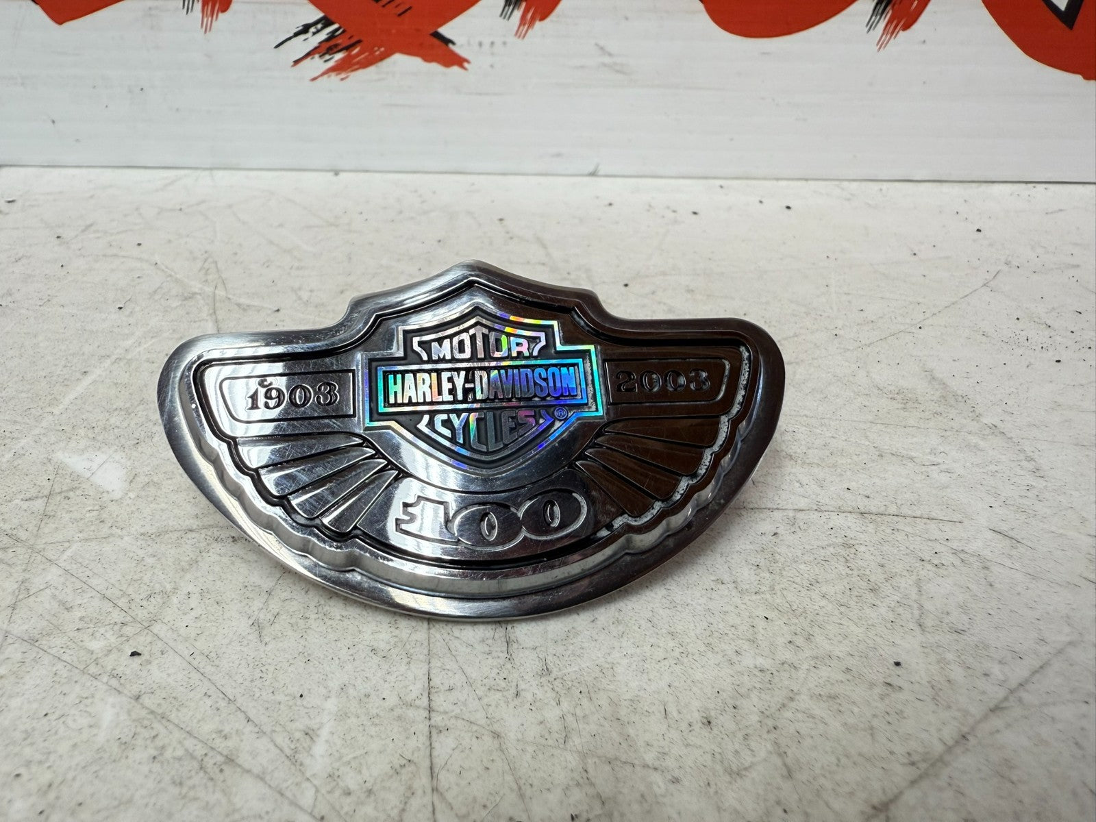 2003 HARLEY ELECTRA GLIDE 100th Anniversary Windshield Trim Badge Emblem