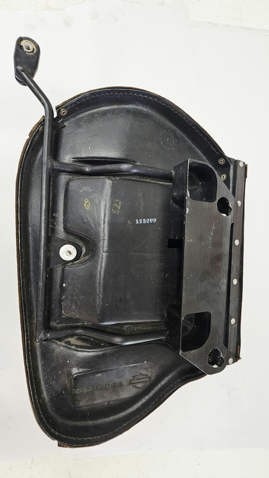 1995 HARLEY SOFTAIL FATBOY OEM Leather Studded Saddlebags Bags Rails Pair