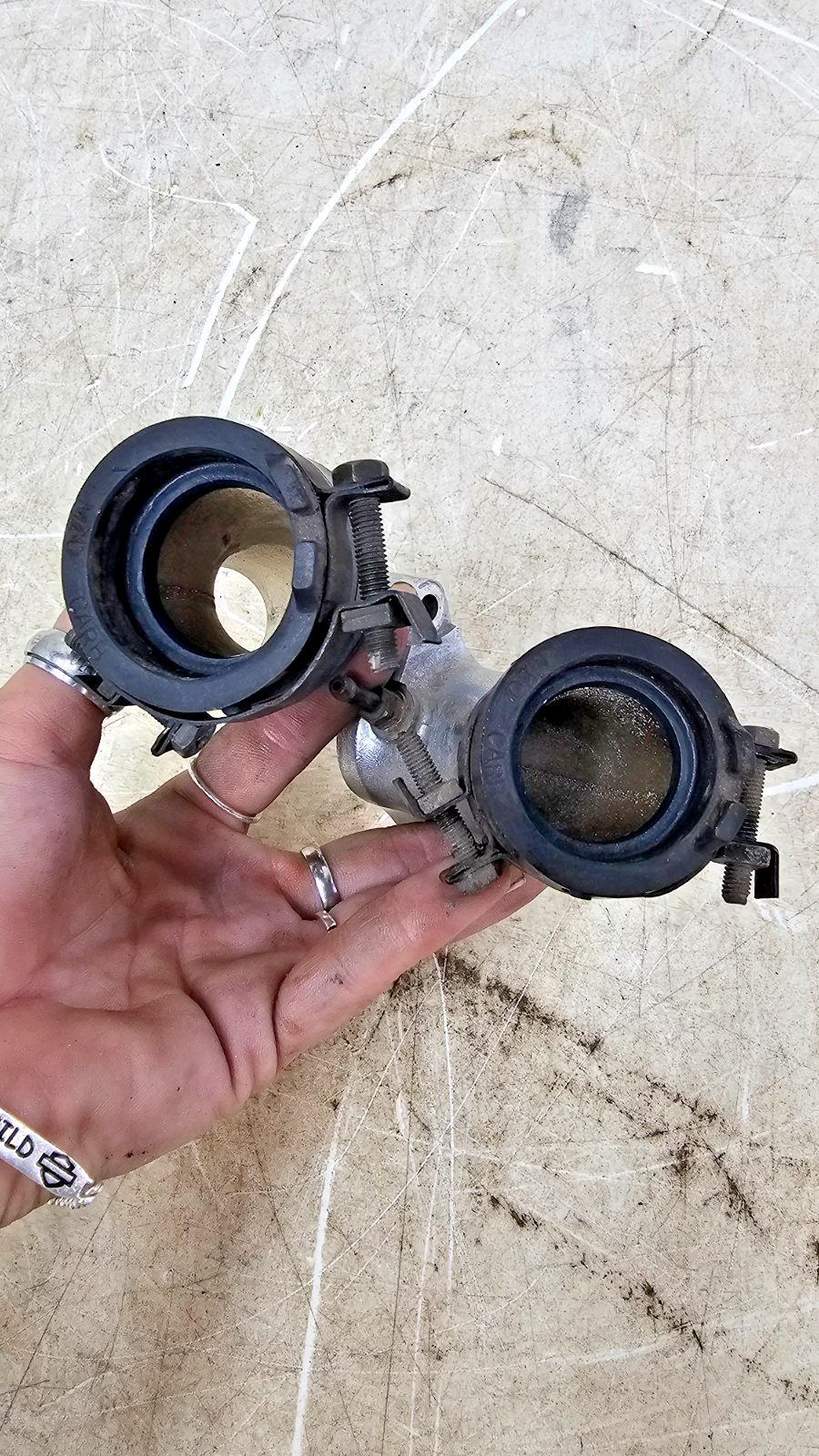 2000 HONDA VALKYRIE INTERSTATE Chrome Carb Carburetor Intake Manifold Runner Tub