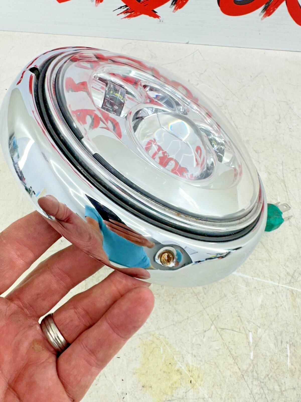2003 HARLEY ELECTRA GLIDE classic LED Headlight Head Light W/ Chrome Trim Ring