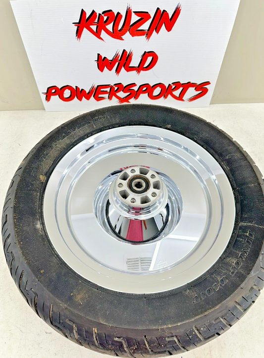2002 HARLEY DYNA LOW RIDER Solid Chrome Rear Wheel Rim Tire FITS 2000 Up HD