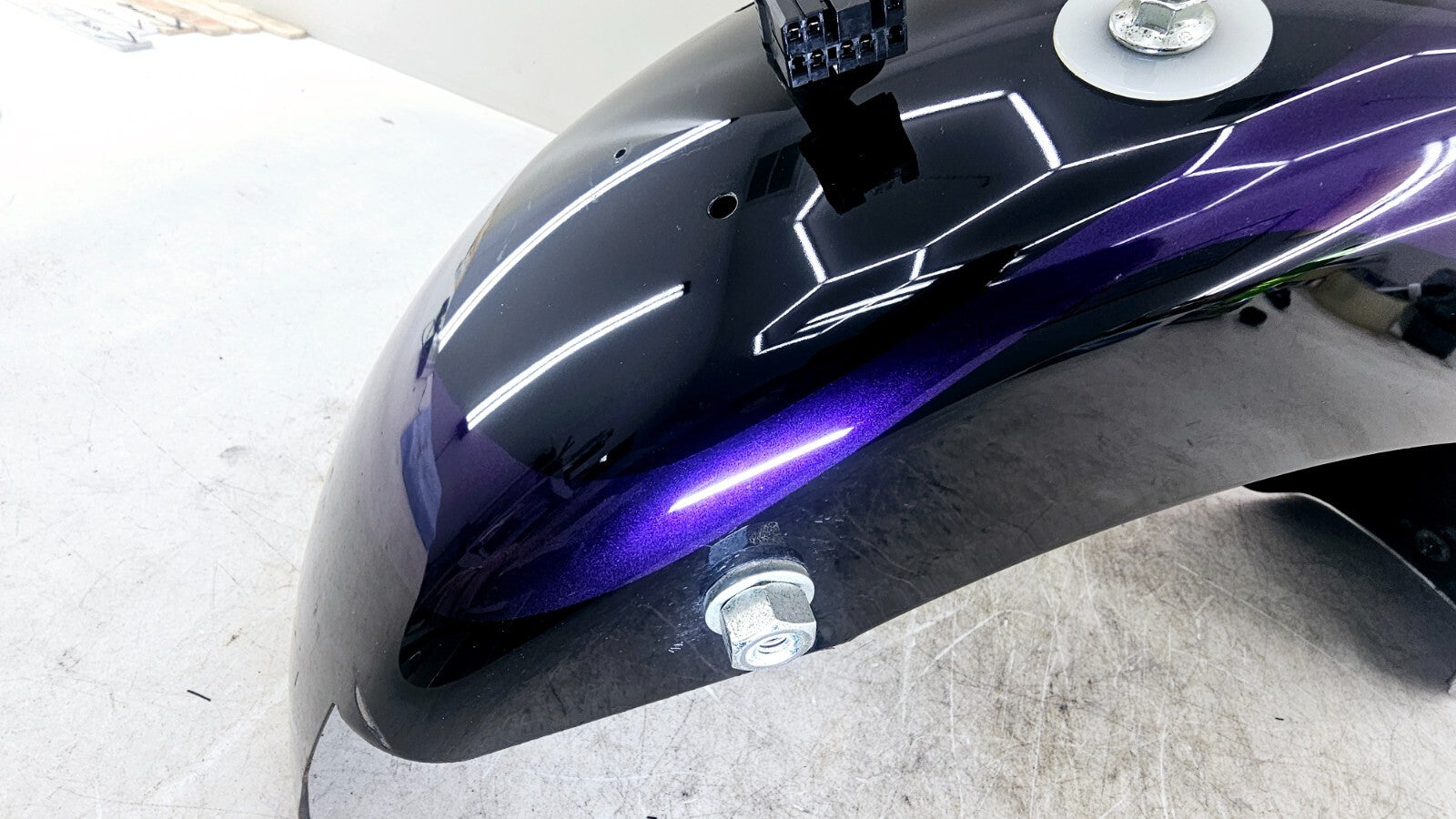 1998 HARLEY FLH ROADKING Rear Fender Brake Turn BLACK PURPLE FLAME OEM HD PAINT