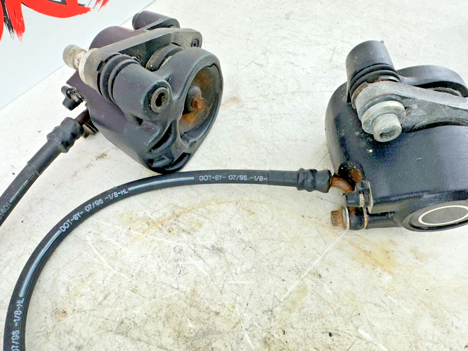 1997 HARLEY DYNA 99 Down Dual Caliper Hose + 11/16 Master Cylinder