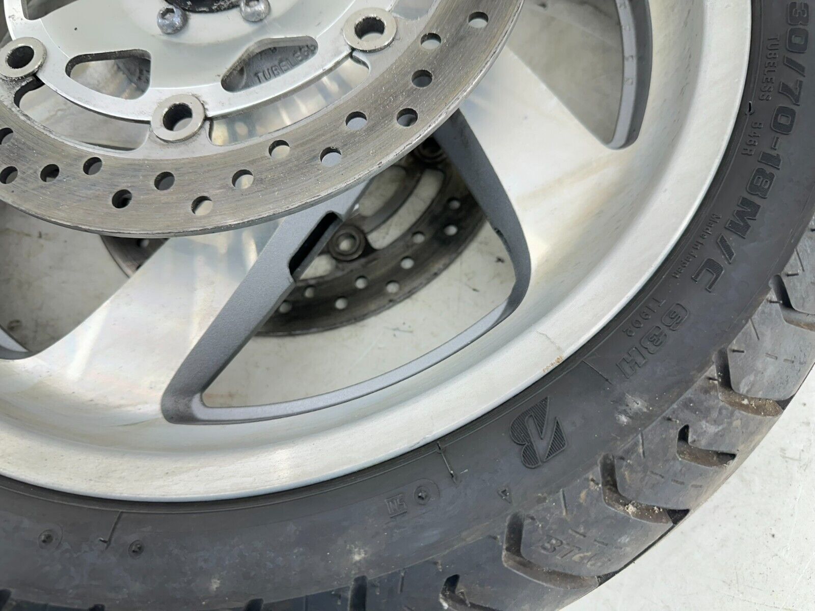 2004 Honda Goldwing GL1800 18" Front Wheel Rim Tire + Brake Rotors
