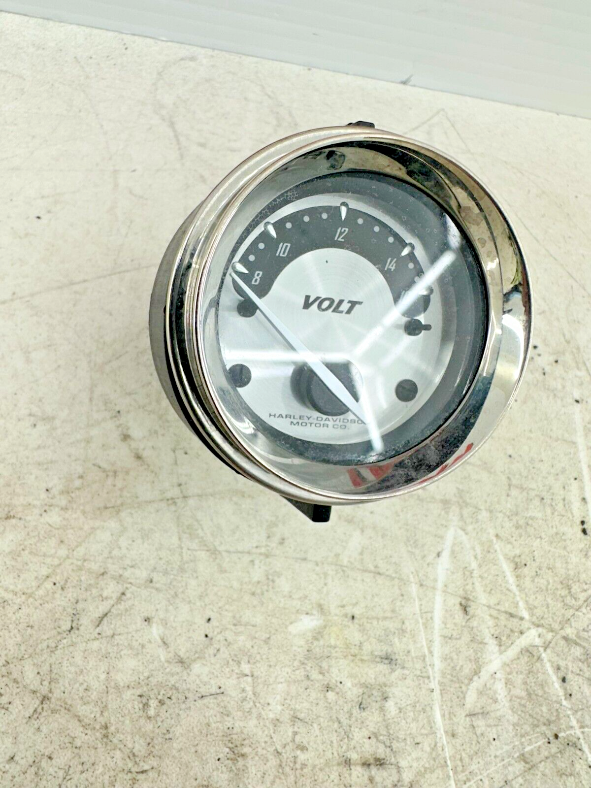 2007 Harley Electra Glide CVO Battery Voltage Volt Gauge Chrome Face