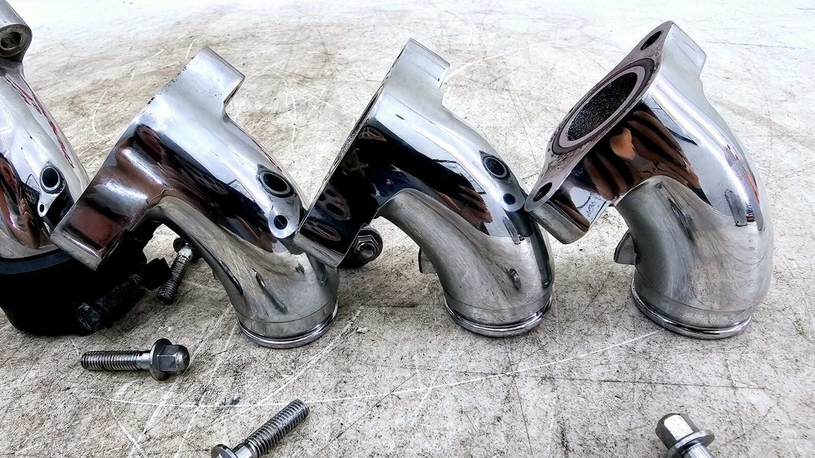 1999 HONDA VALKYRIE INTERSTATE Chrome Carb Carburator Intake Manifolds Boots