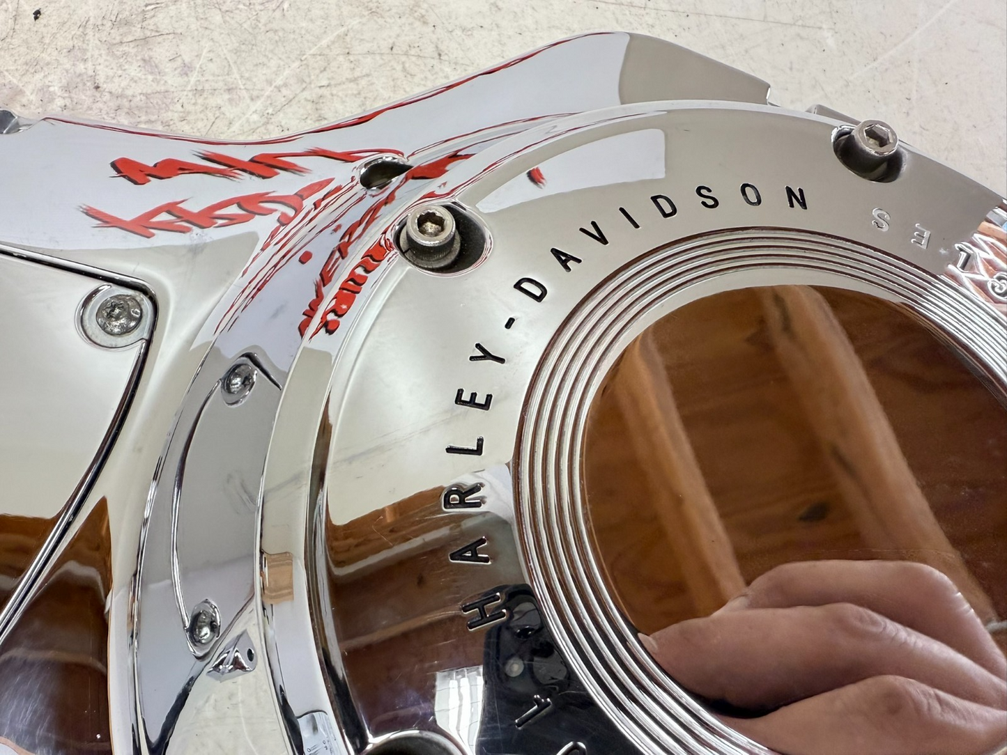 2003 HARLEY ELECTRA GLIDE Outer Primary Clutch Chrome Cover 100 Anniversary