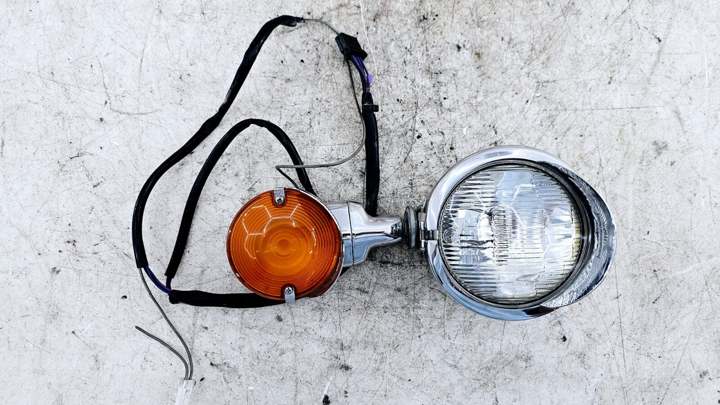 1998 HARLEY FLH ELECTRA GLIDE Fog Highway Turn Signal Light Chrome Housing Eagle