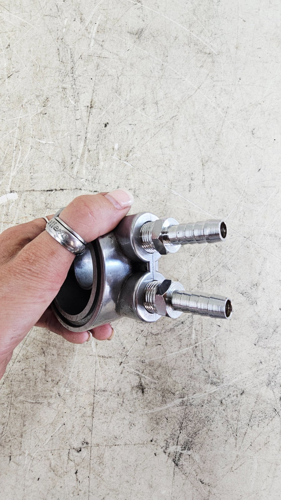 1993 HARLEY SOFTAIL Chrome Oil Cooler Filter Adapter