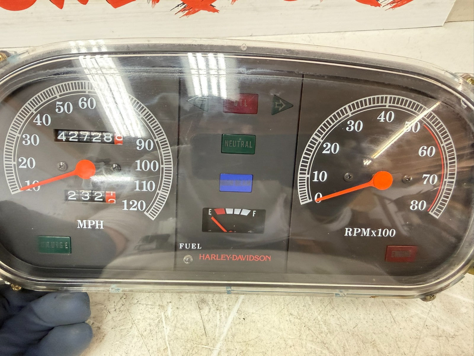 1995 HARLEY FLH ELECTRA GLIDE Speedometer Instrument Gauge Cluster Tachometer 