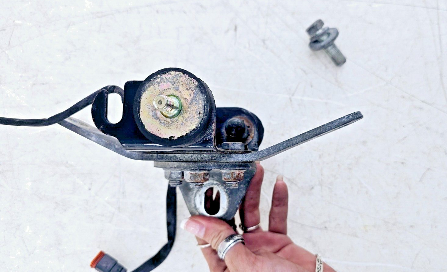 1997 HARLEY SOFTAIL Upper Motor Mount Rubber Horn Bracket