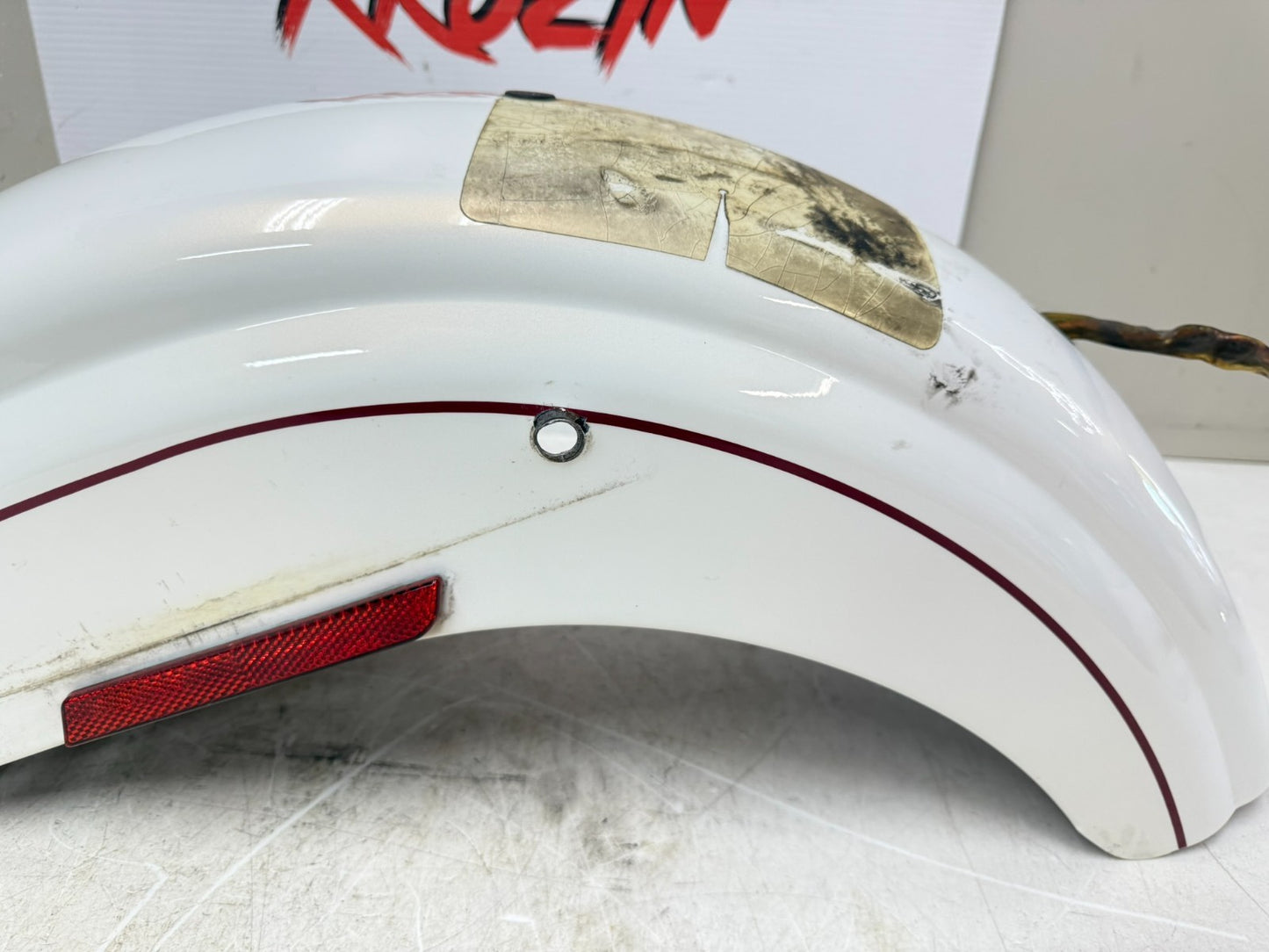2003 HARLEY DYNA WIDE GLIDE Rear Fender Pearl White 100th Anniversary