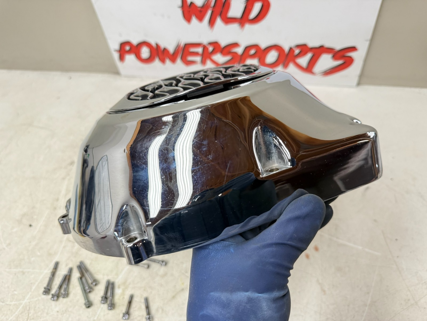 1993 HARLEY DYNA Wide Glide Outer Primary Clutch Chrome Flame Cover