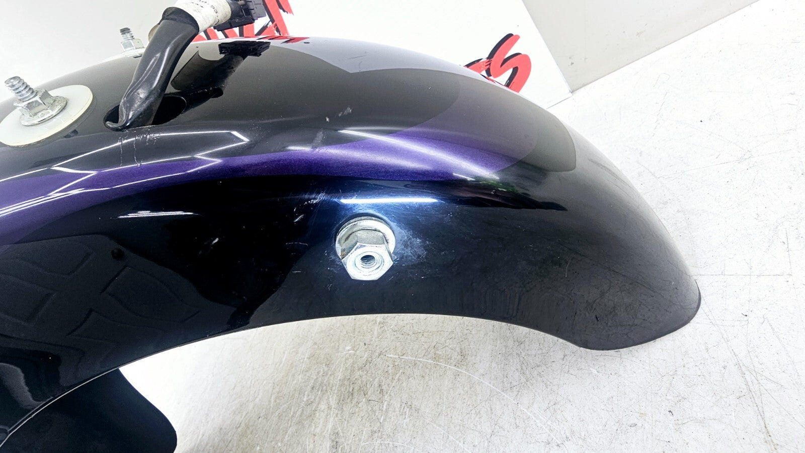 1998 HARLEY FLH ROADKING Rear Fender Brake Turn BLACK PURPLE FLAME OEM HD PAINT