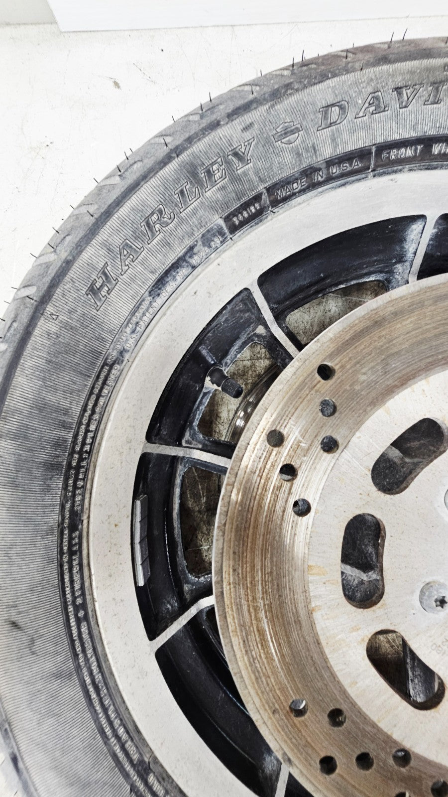 1996 HARLEY FLH ELECTRA GLIDE Front Wheel Rim Tire 10 Spoke Mag Brake Rotor 16X3