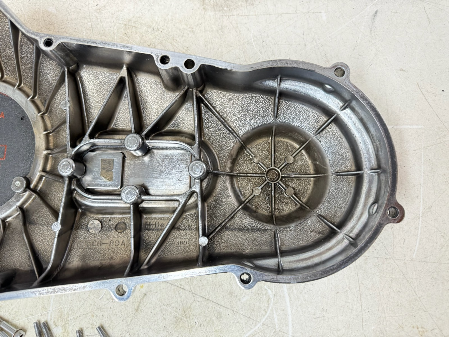 1993 HARLEY DYNA Wide Glide Outer Primary Clutch Chrome Flame Cover
